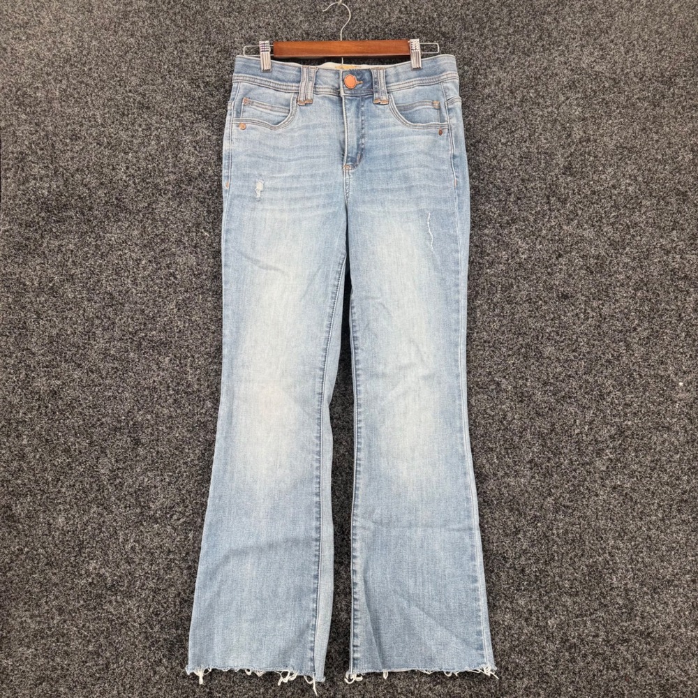 Democracy Ab Solution Flare Jeans Light Wash Raw Hem Distressed B2481IEY2XX 6